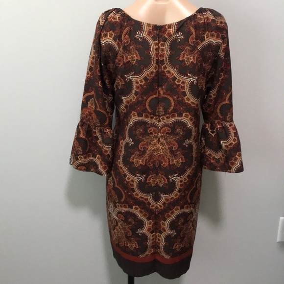 New York & Company Brown Fall Autumn Trumpet Dress - Picture 3 of 4